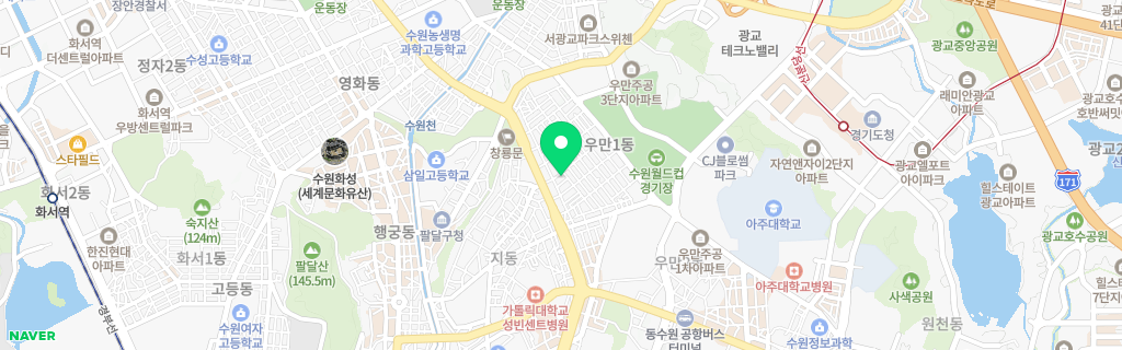 수원 우만 네이버 지도